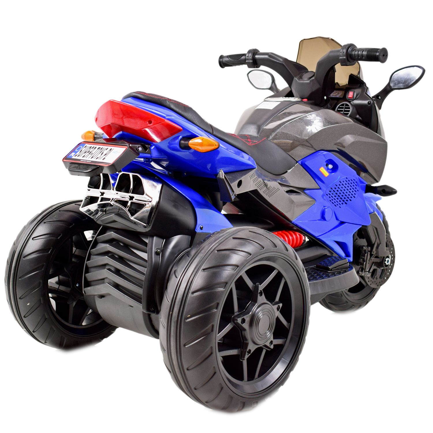 Mega Motociklas 3 Ratai - Minkšti Eva Ratai, Minkšta Dygsniuota Sėdynė/hs-5188
