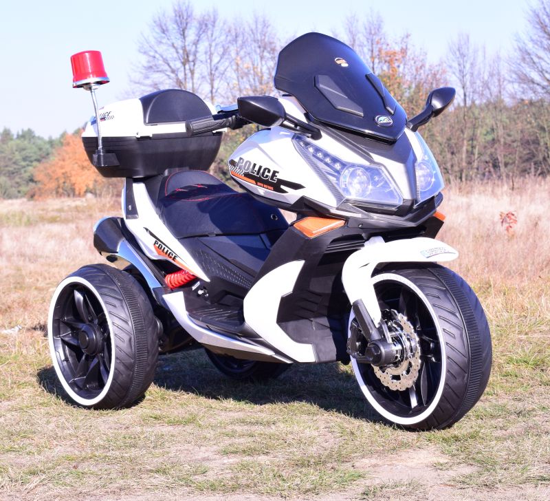 Milžiniškas Policijos Motoroleris, Sirenos Garsai, Megafonas, Gaidys, Minkšta Sėdynė, Dujų Pedalas/ak550