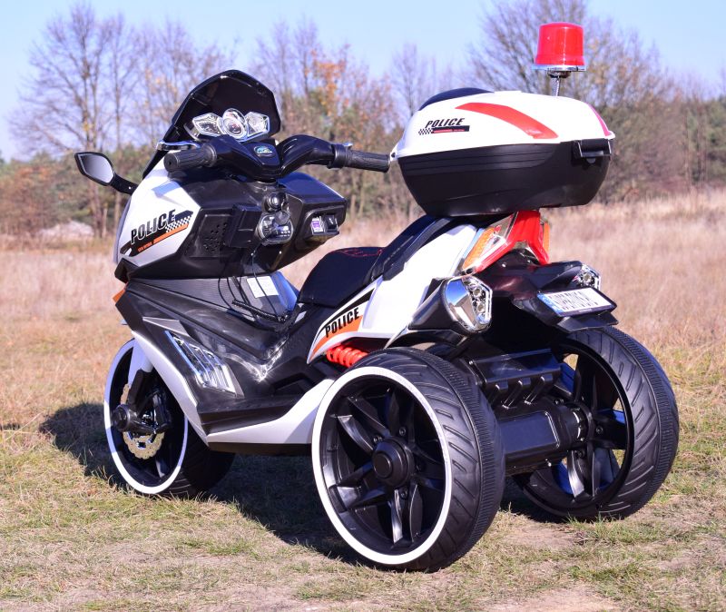 Milžiniškas Policijos Motoroleris, Sirenos Garsai, Megafonas, Gaidys, Minkšta Sėdynė, Dujų Pedalas/ak550
