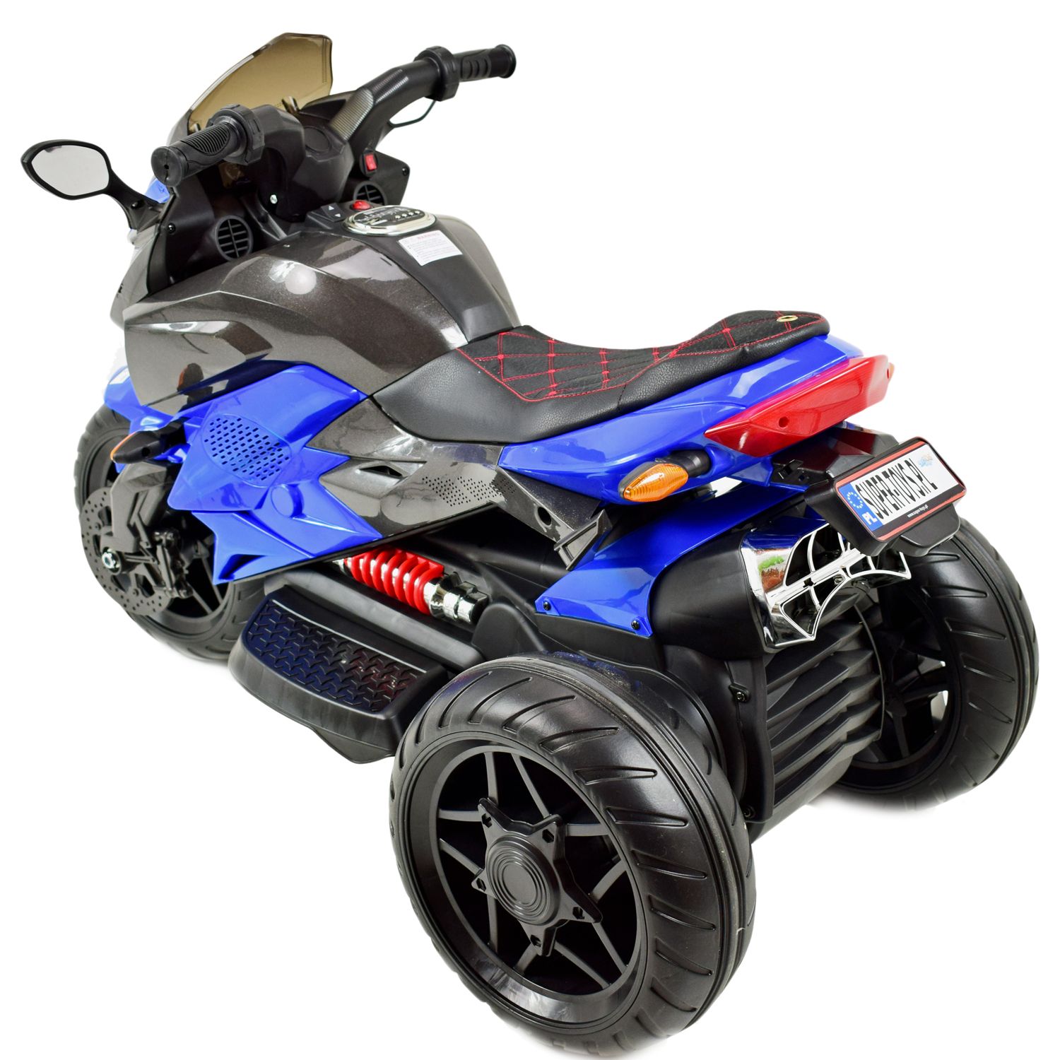 Mega Motociklas 3 Ratai - Minkšti Eva Ratai, Minkšta Dygsniuota Sėdynė/hs-5188