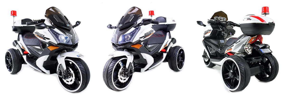 Milžiniškas Policijos Motoroleris, Sirenos Garsai, Megafonas, Gaidys, Minkšta Sėdynė, Dujų Pedalas/ak550
