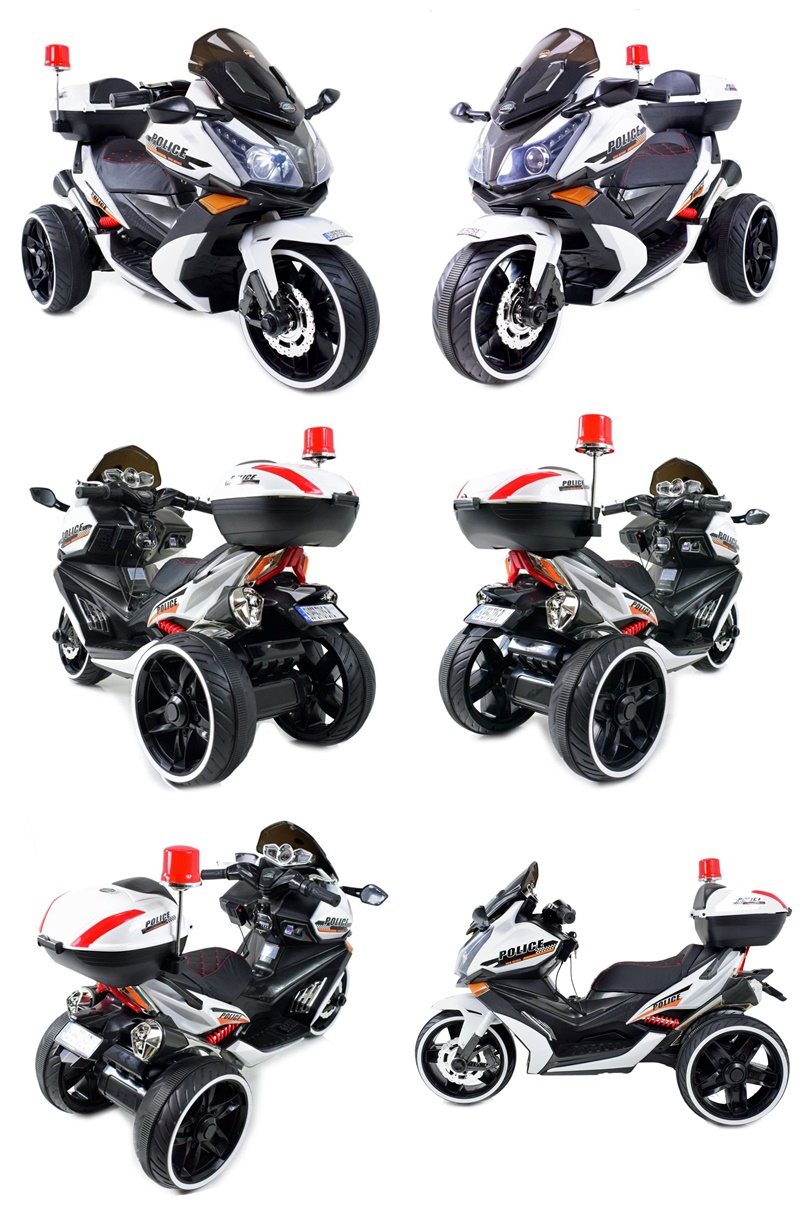 Milžiniškas Policijos Motoroleris, Sirenos Garsai, Megafonas, Gaidys, Minkšta Sėdynė, Dujų Pedalas/ak550