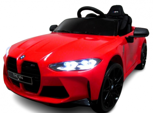 Bmw M4 Red Akumuliatorinis Automobilis Eva Odinis Nuotolinio Valdymo Pultelis