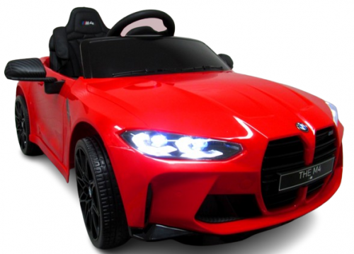 Bmw M4 Red Akumuliatorinis Automobilis Eva Odinis Nuotolinio Valdymo Pultelis