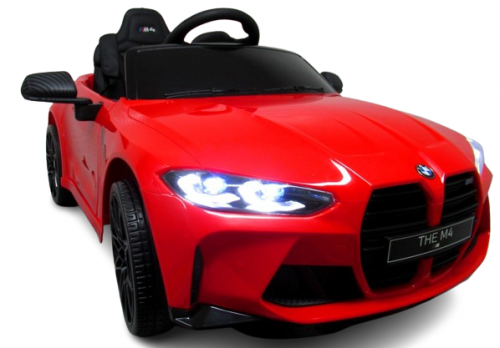 Bmw M4 Red Akumuliatorinis Automobilis Eva Odinis Nuotolinio Valdymo Pultelis