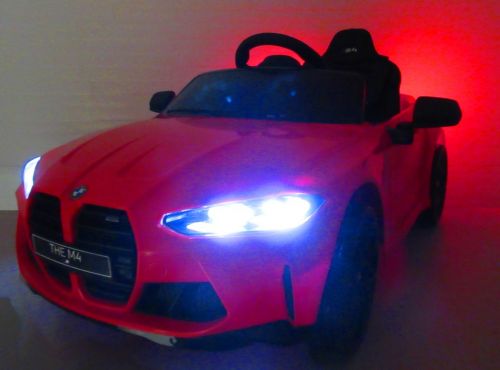 Bmw M4 Red Akumuliatorinis Automobilis Eva Odinis Nuotolinio Valdymo Pultelis