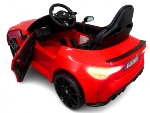 Bmw M4 Red Akumuliatorinis Automobilis Eva Odinis Nuotolinio Valdymo Pultelis