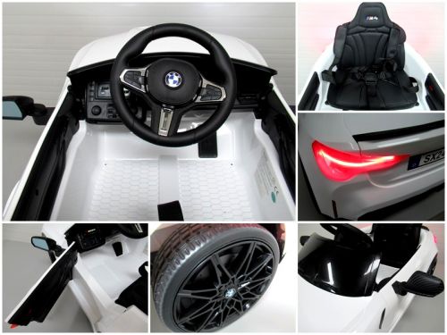 Bmw M4 White Akumuliatorinis Automobilio Eva Odos Nuotolinio Valdymo Pultas