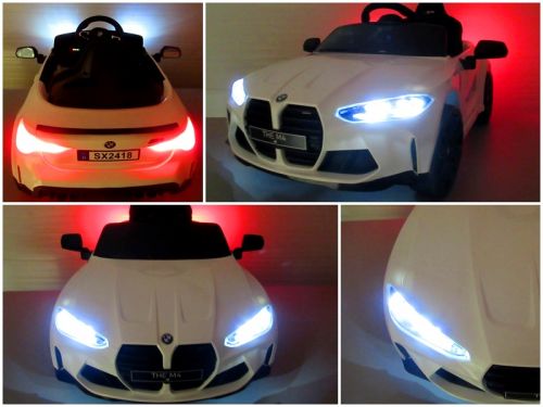 Bmw M4 White Akumuliatorinis Automobilio Eva Odos Nuotolinio Valdymo Pultas