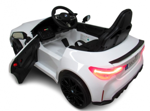 Bmw M4 White Akumuliatorinis Automobilio Eva Odos Nuotolinio Valdymo Pultas