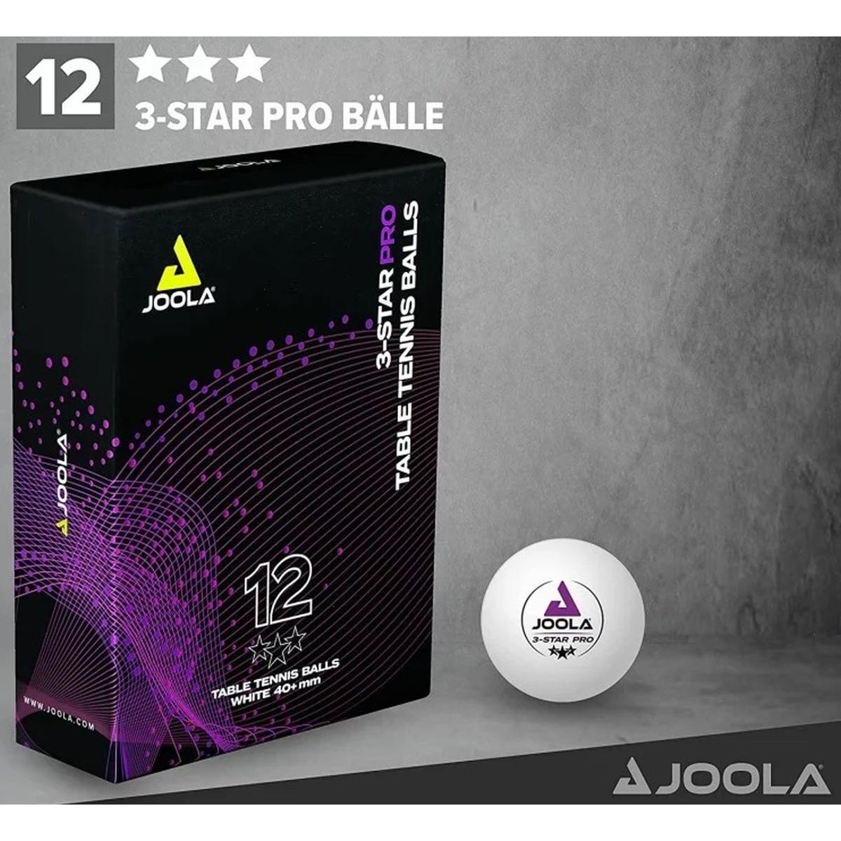 "joola Pro 3 Star" Stalo Teniso Kamuoliukai 12 Vnt. Balti
