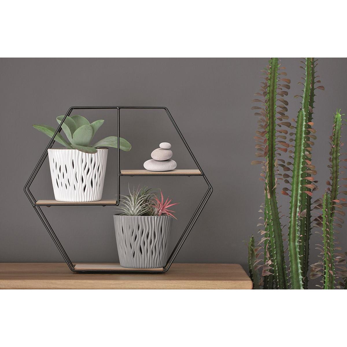 Gėlių Vazonas Smėlėtas Apvalus Dia 19 Cm - Antracito Spalvos