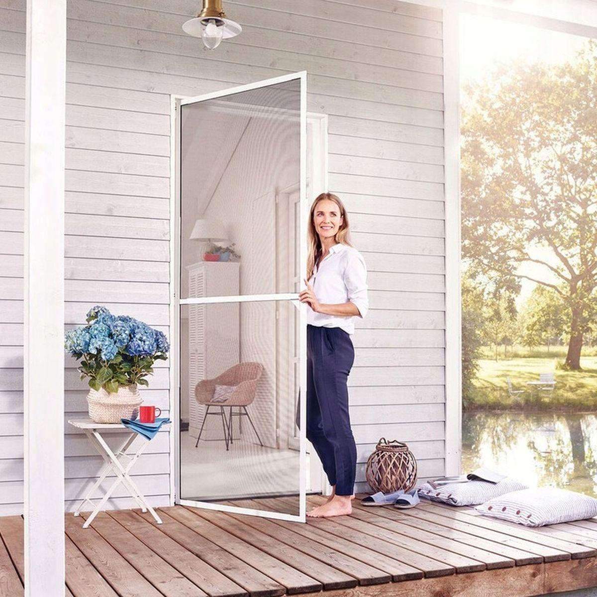 Alu Durų Tinklelis Nuo Uodų 100x215 Baltas Basic Plus
