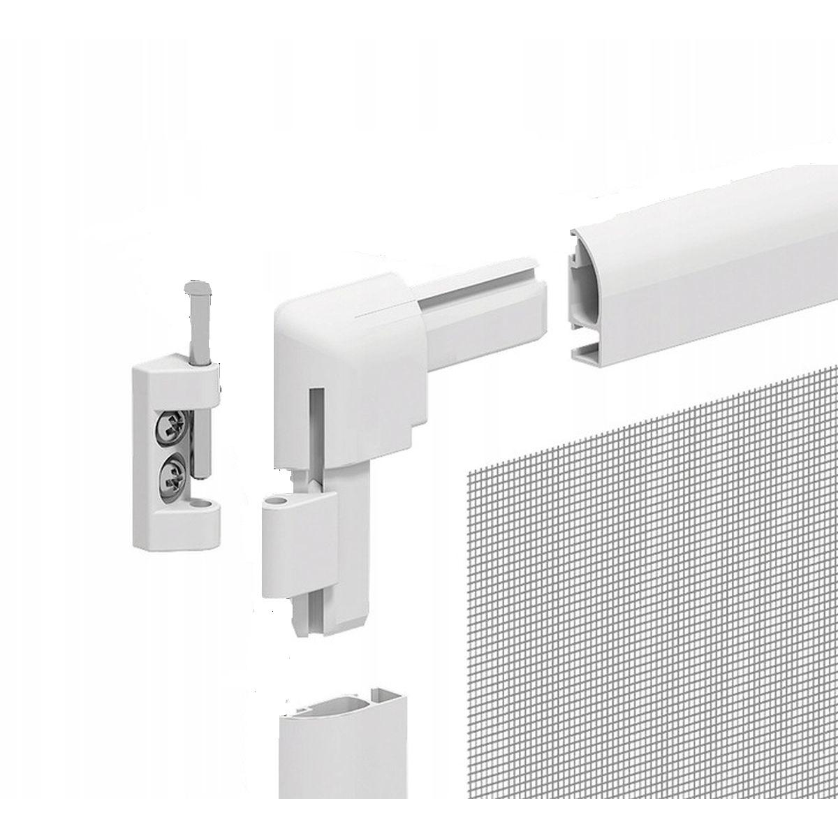 Alu Durų Tinklelis Nuo Uodų 100x215 Baltas Basic Plus