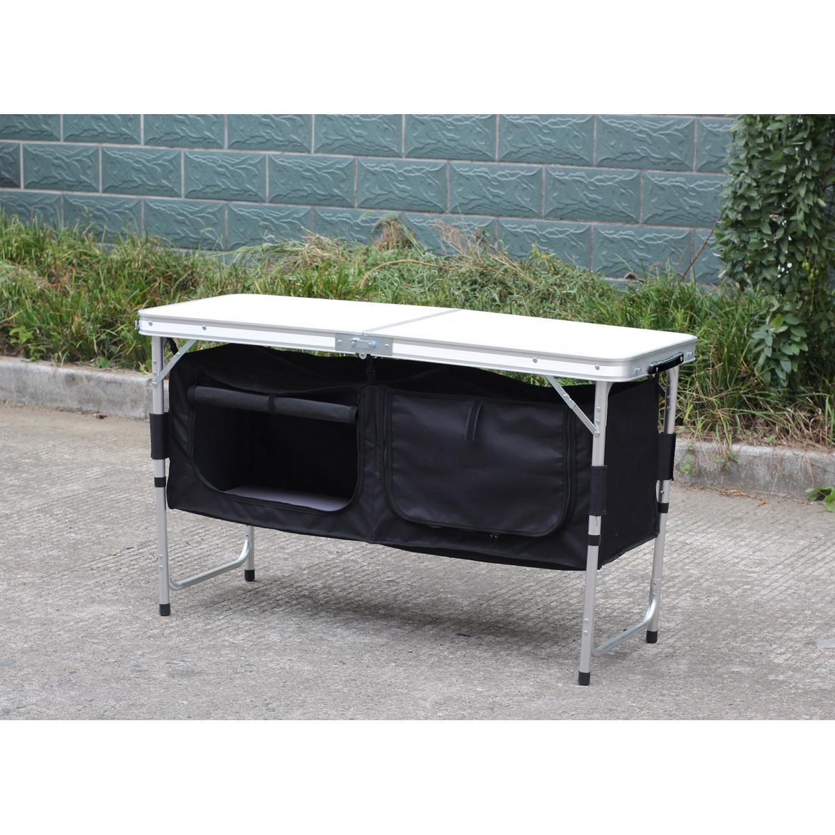 Sulankstomas Turistinis Stalas 120x47x70/62/54cm Su Spinta 33x30x36cm