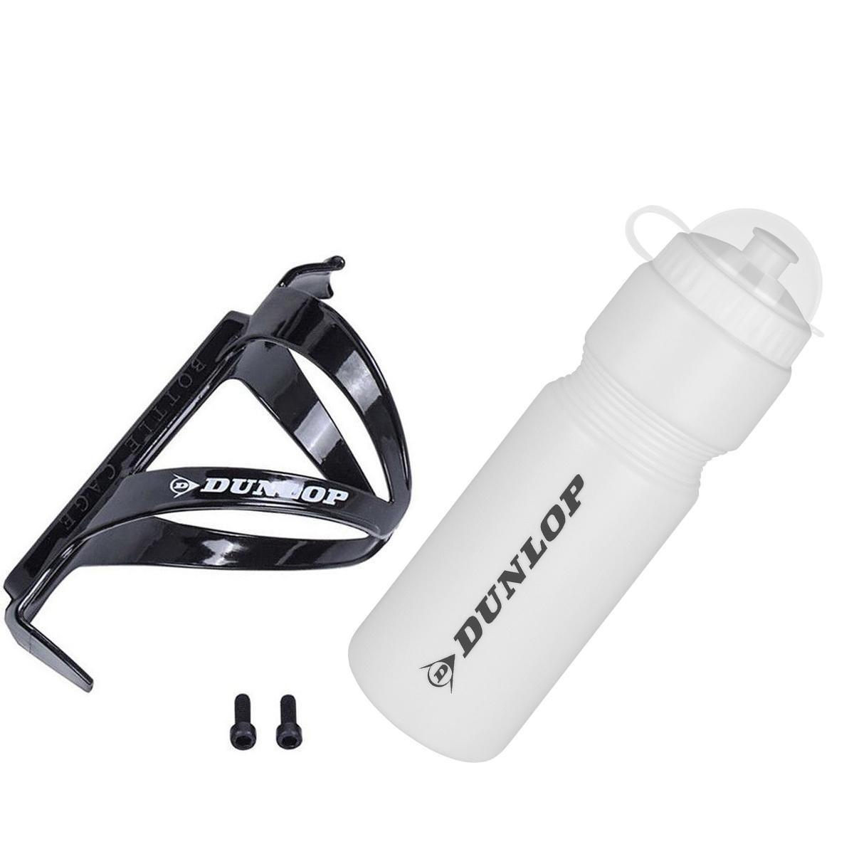 Dviračio Bidonas Dunlop 750ml Su Krepšeliu, Baltas