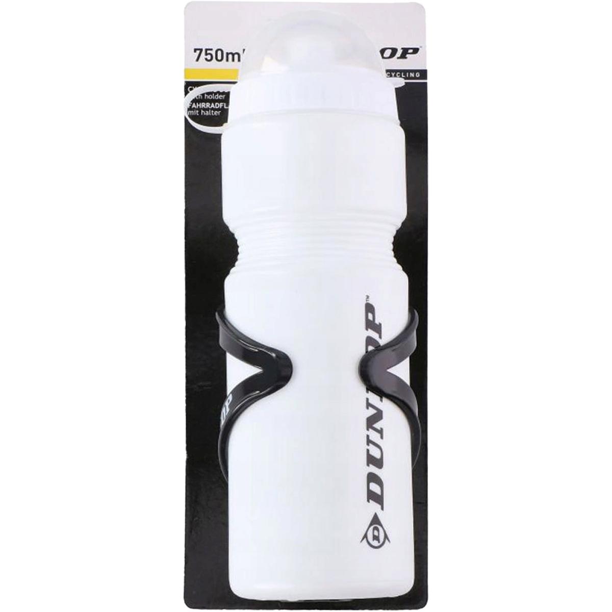 Dviračio Bidonas Dunlop 750ml Su Krepšeliu, Baltas