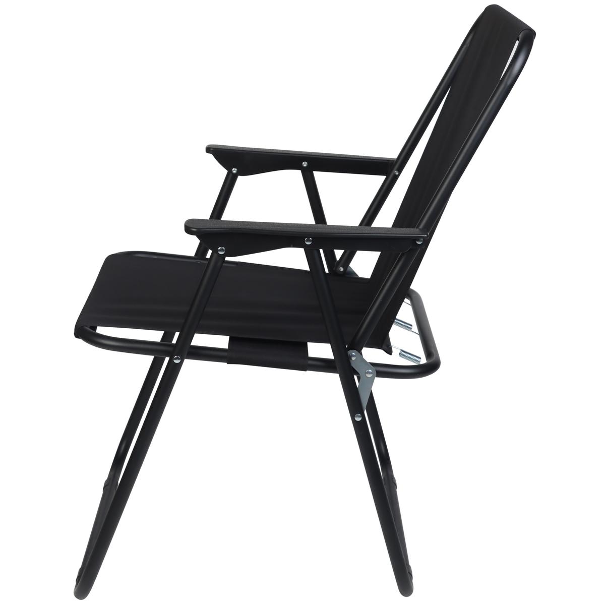 Turistinė Kėdė Su Porankiais 52x44x75cm Sklendimo Kėdė Black