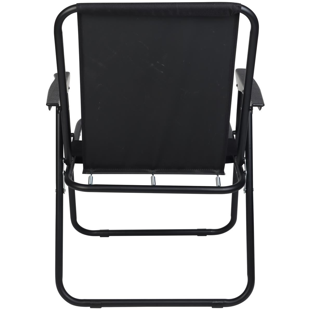 Turistinė Kėdė Su Porankiais 52x44x75cm Sklendimo Kėdė Black