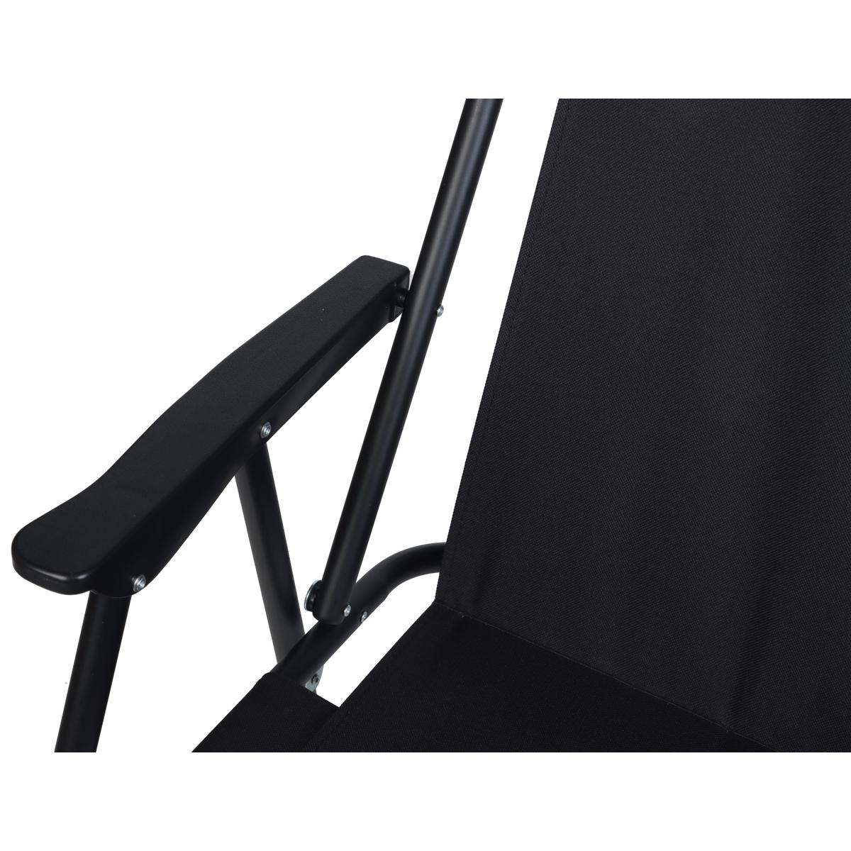 Turistinė Kėdė Su Porankiais 52x44x75cm Sklendimo Kėdė Black