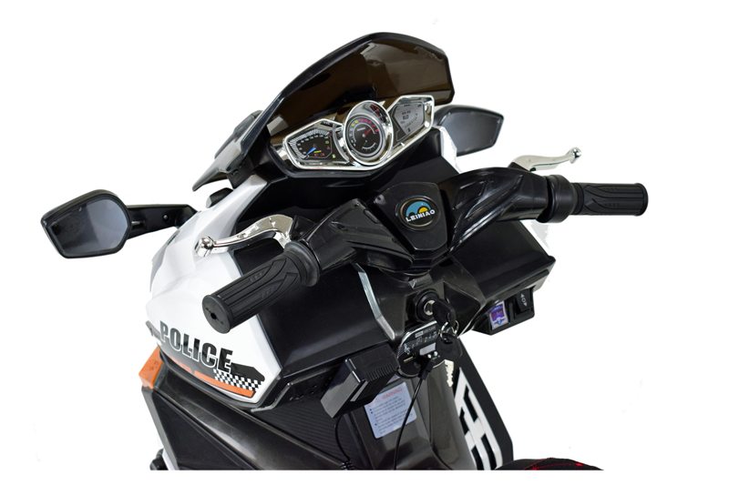 Milžiniškas Policijos Motoroleris, Sirenos Garsai, Megafonas, Gaidys, Minkšta Sėdynė, Dujų Pedalas/ak550