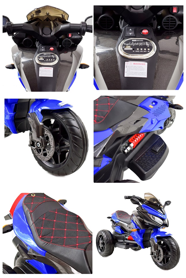 Mega Motociklas 3 Ratai - Minkšti Eva Ratai, Minkšta Dygsniuota Sėdynė/hs-5188