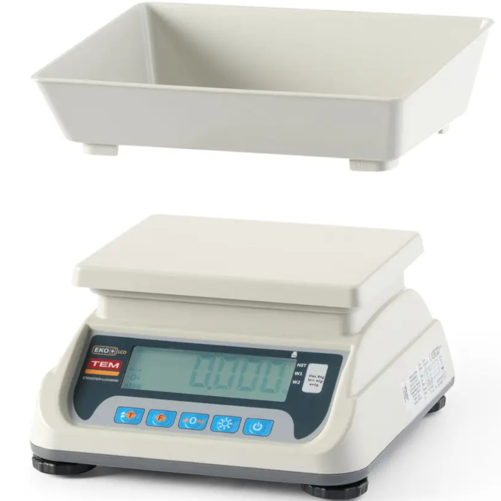 Komercinės Virtuvės Svarstyklės Su Legalizavimo Funkcija M Lcd Rs232 Eco+ 15 Kg / 5 G