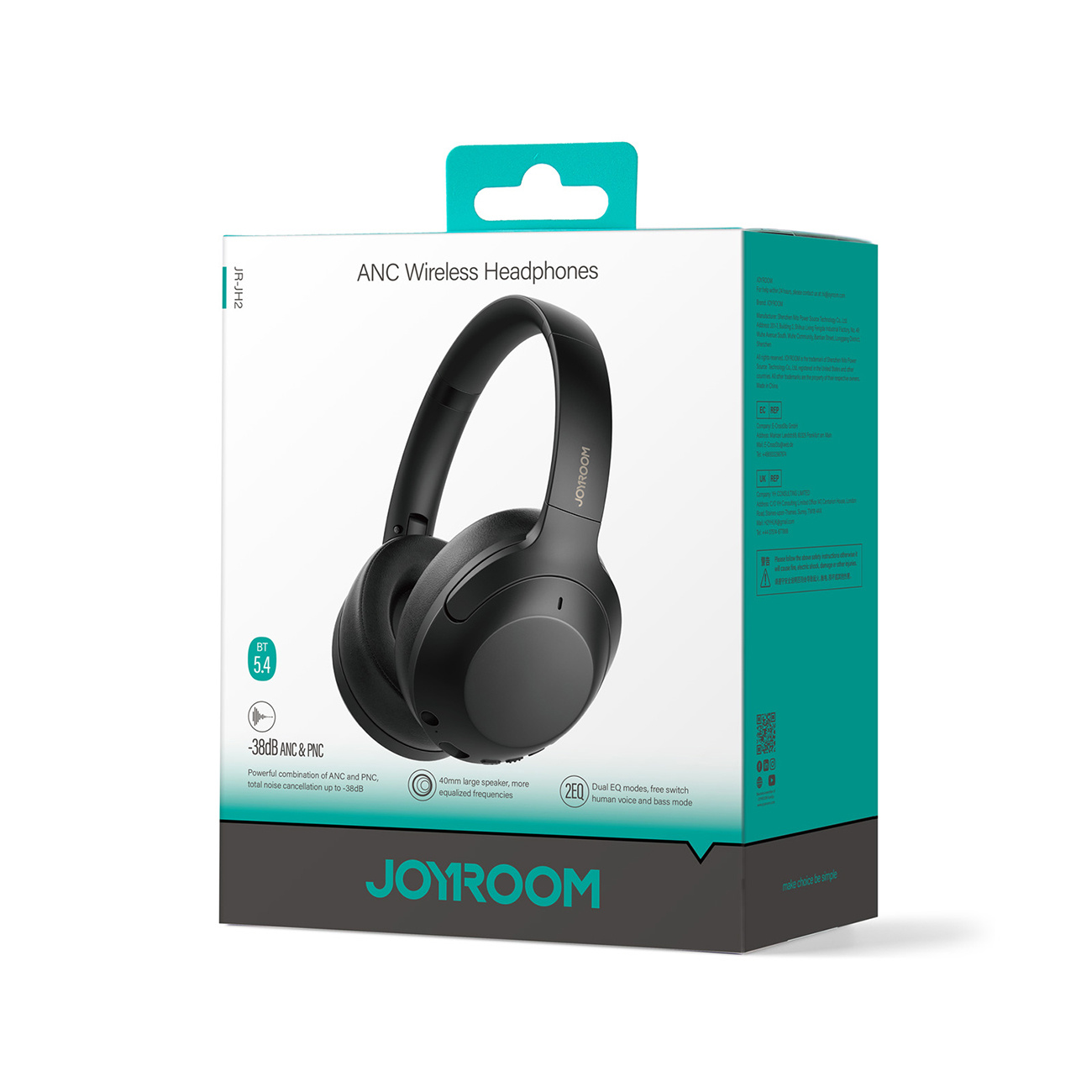 J-head Serijos Jr-jh2 Belaidės Ausinės Su Anc "bluetooth" - Juodos Spalvos