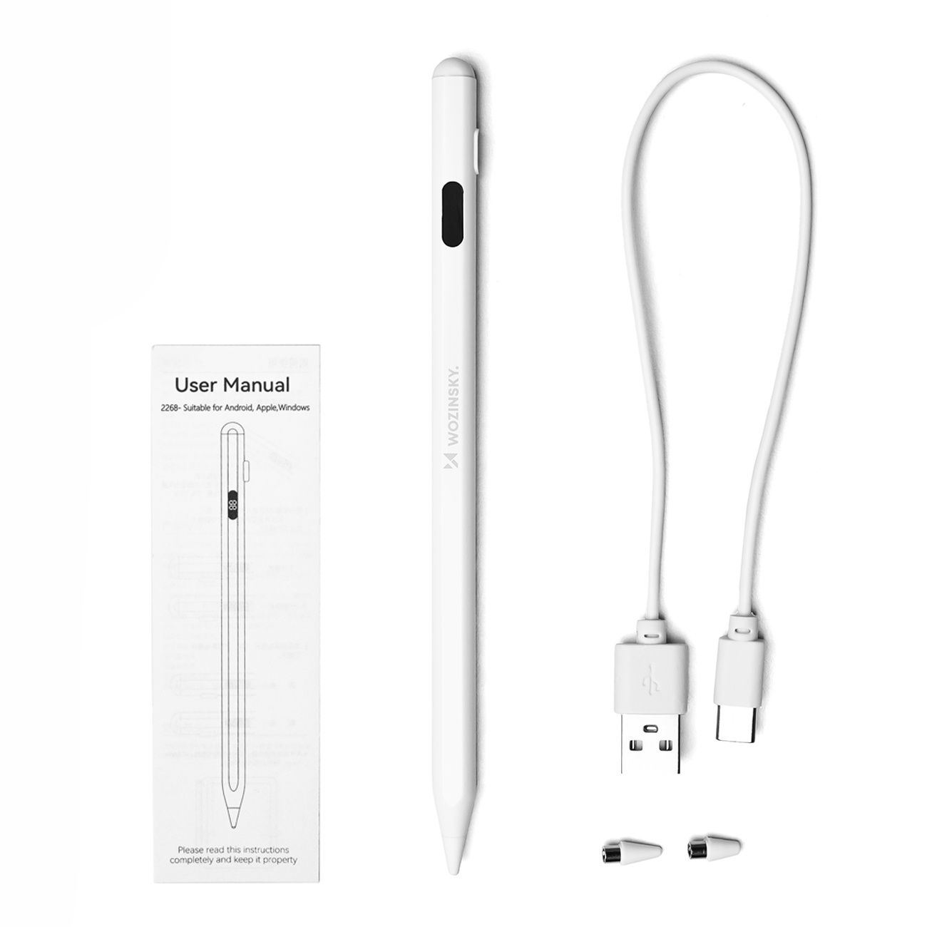 Aktyvus Rašiklis "stylus", Universalus "android" Ir "ios" Usb-c - Baltas