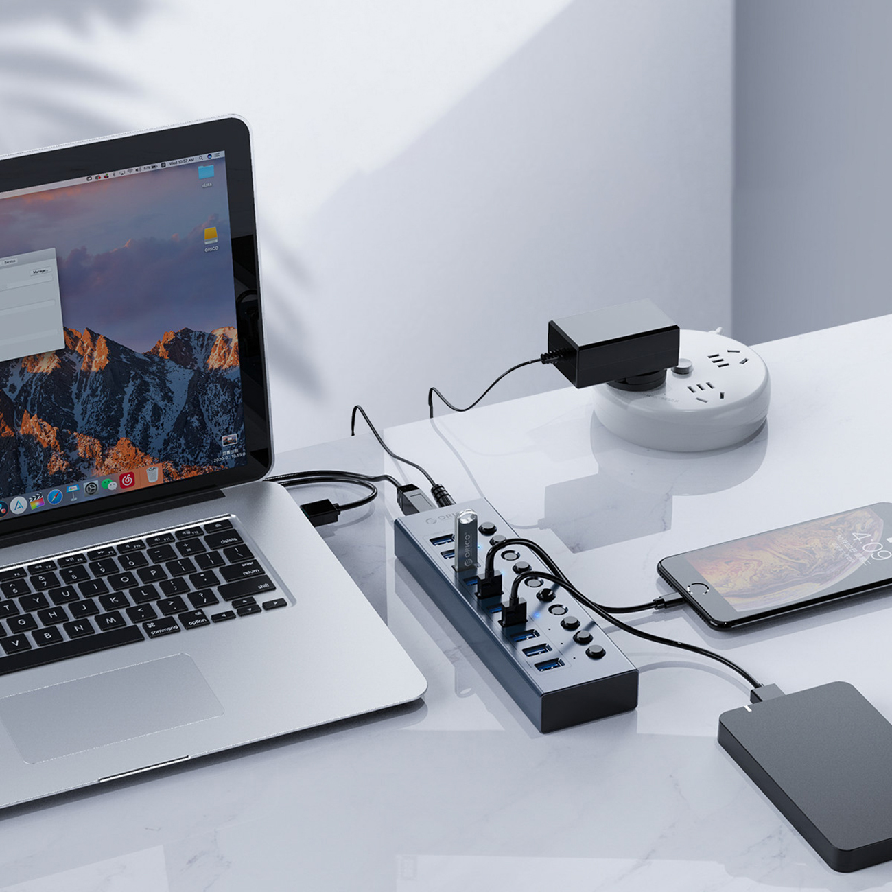 Koncentratorius Bt2u3-13ab Su Jungikliais 13x Usb-a - Pilkas
