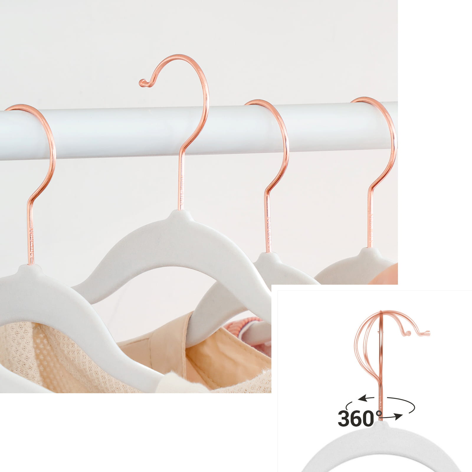 Veliūrinės Pakabos Baltos Spalvos 20 Vnt. - Crf026w01