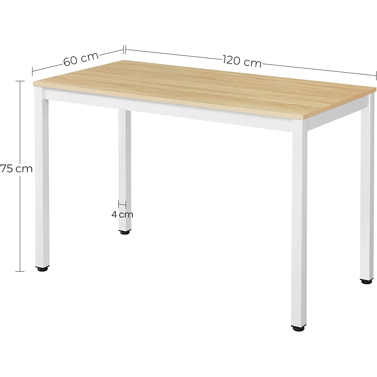 Stačiakampio Formos Stalo Tessa 120x60 ąžuolinis + 4 Kėdės Osaka Pilka