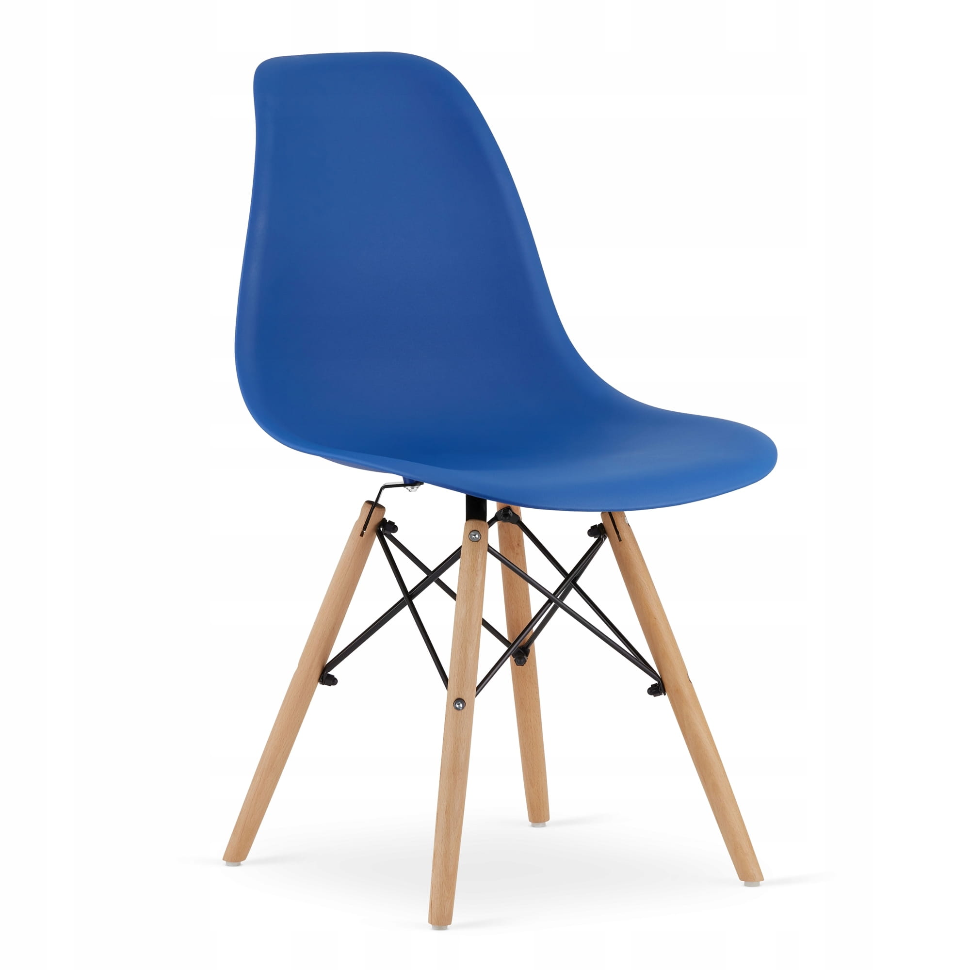 Apvalus Stalas Todi 80 Cm Baltos Spalvos + 4 Kėdės Osaka Mėlynos Spalvos
