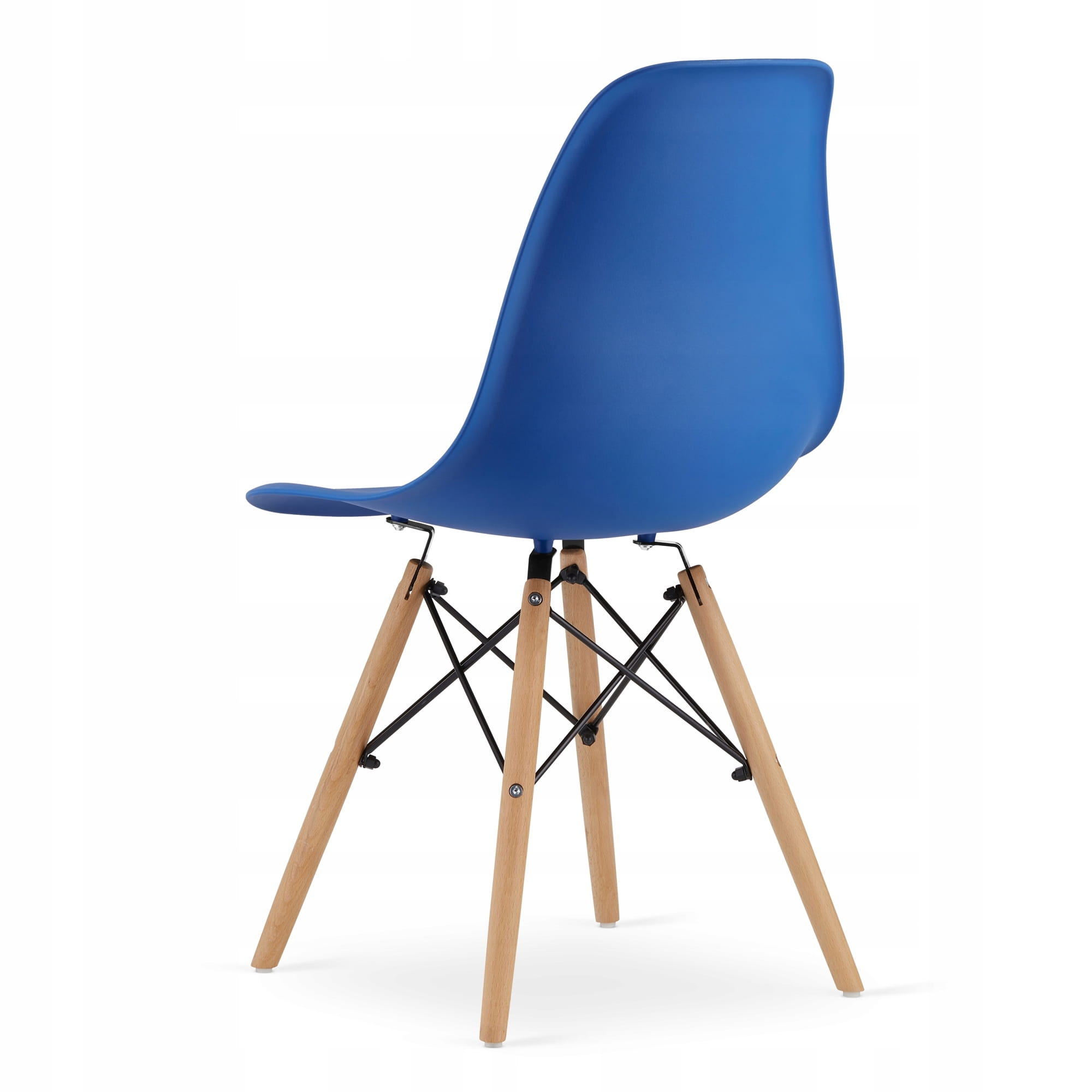 Apvalus Stalas Todi 80 Cm Baltos Spalvos + 4 Kėdės Osaka Mėlynos Spalvos