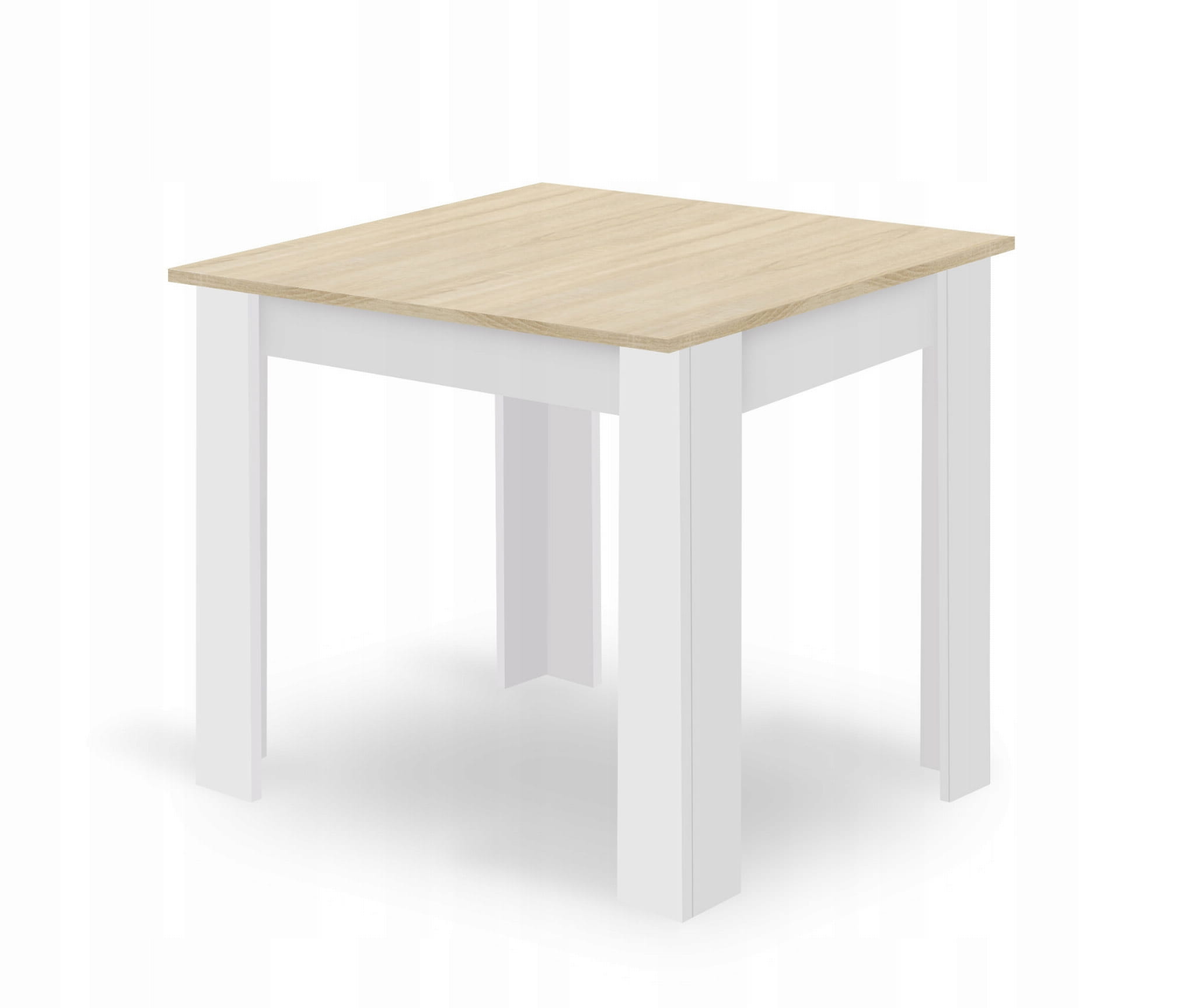 Kvadratinio Stalo 80x80 ąžuolo Sonoma Komplektas + 4 Kėdės Osaka Balta