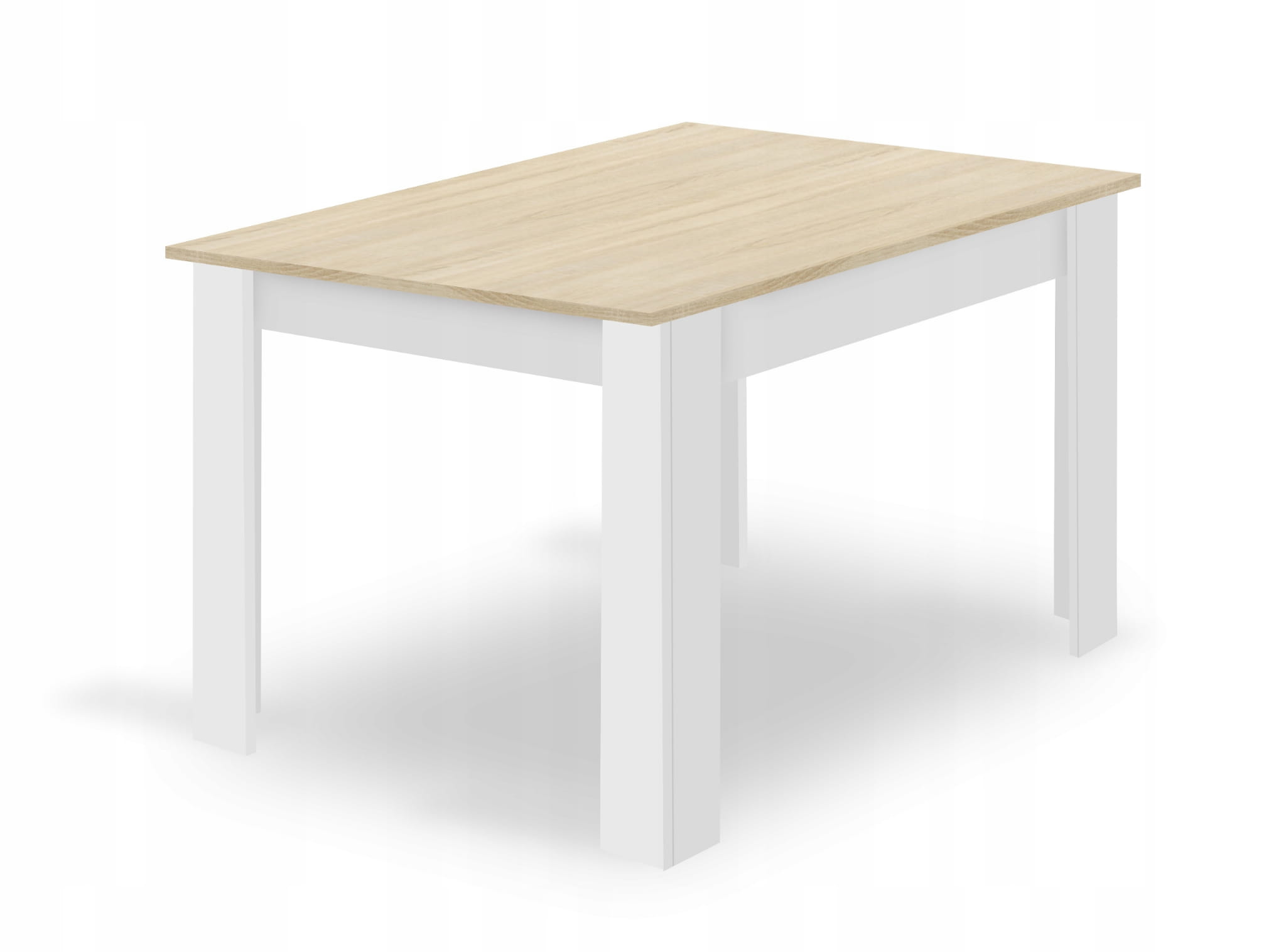 Stačiakampio Formos Stalo 120x80 ąžuolo "sonoma" Komplektas + 4 Kėdės "osaka" Baltos Spalvos