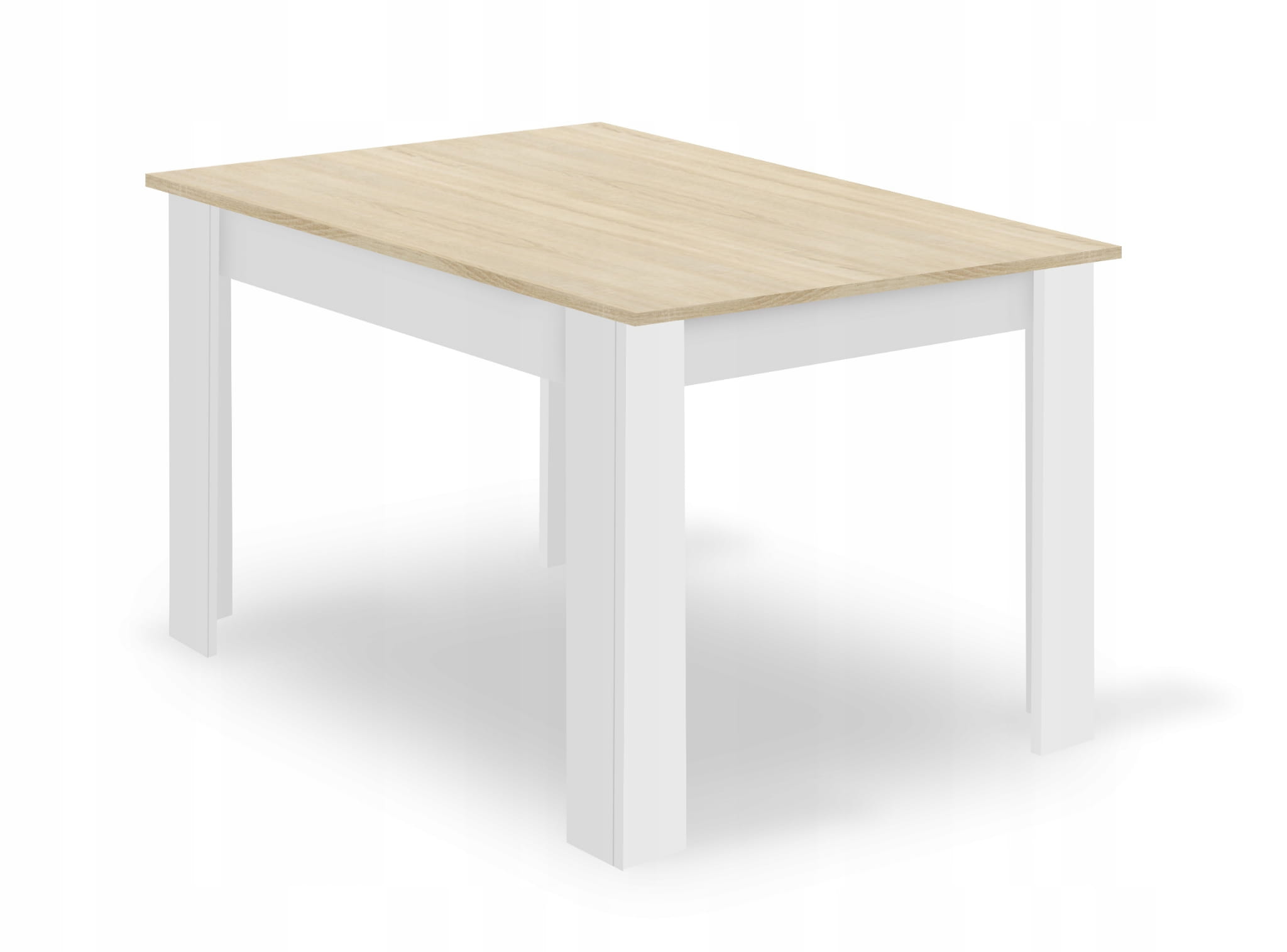 Stačiakampio Formos Stalo 120x80 ąžuolo "sonoma" Komplektas + 4 Kėdės "osaka" Baltos Spalvos