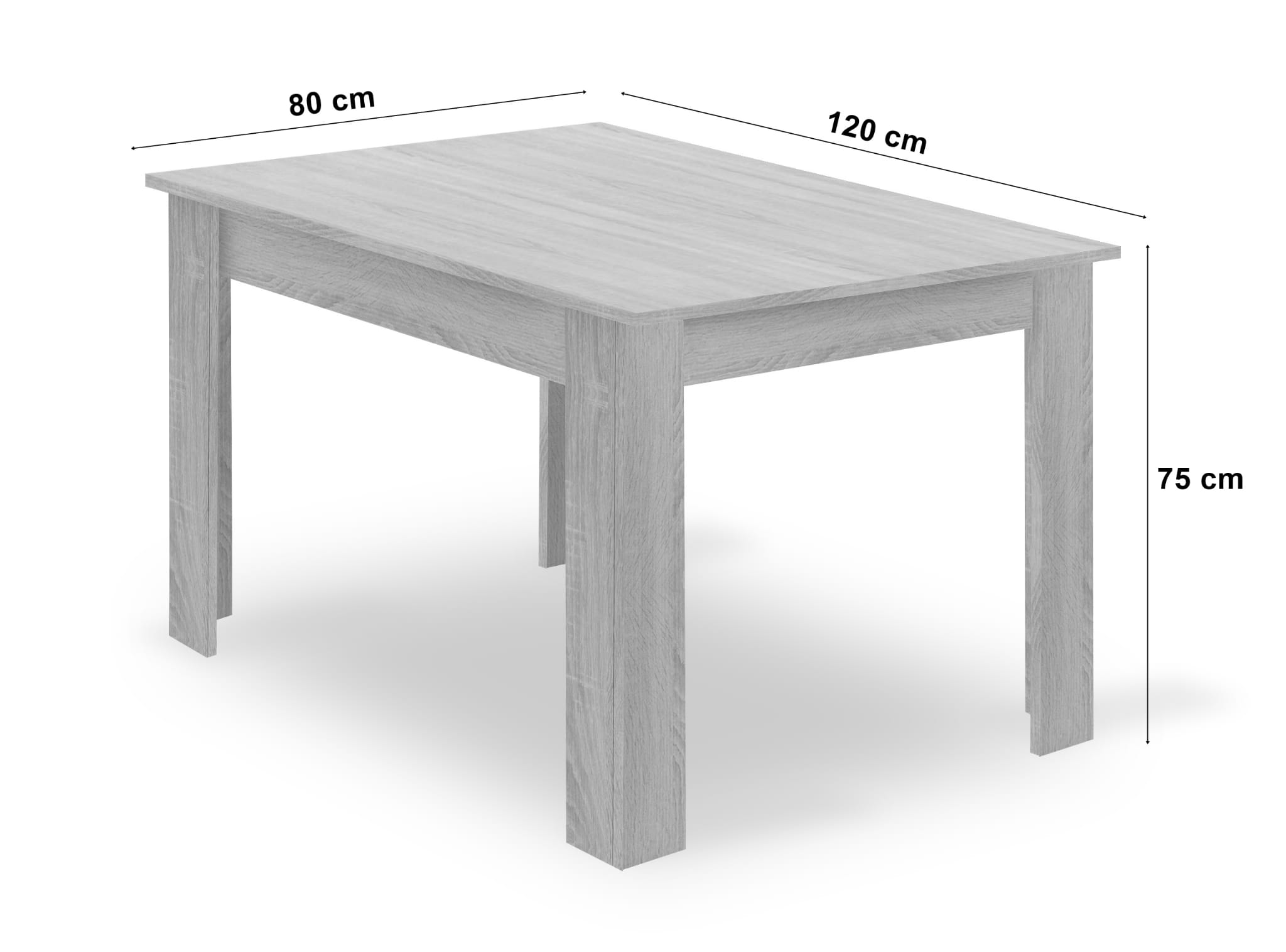Stalas Np 120x80 Artisan Juodos Kojos + 4 Kėdės Osaka Juodos Natūralios Kojos