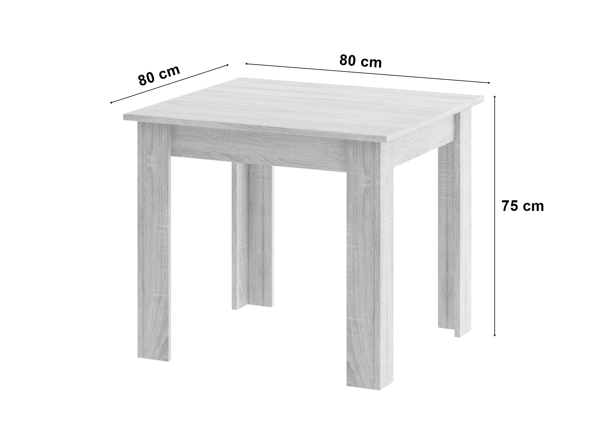 Stalas Np 80x80 Artisan Juodos Kojos + 4 Kėdės Osaka Juodos Natūralios Kojos