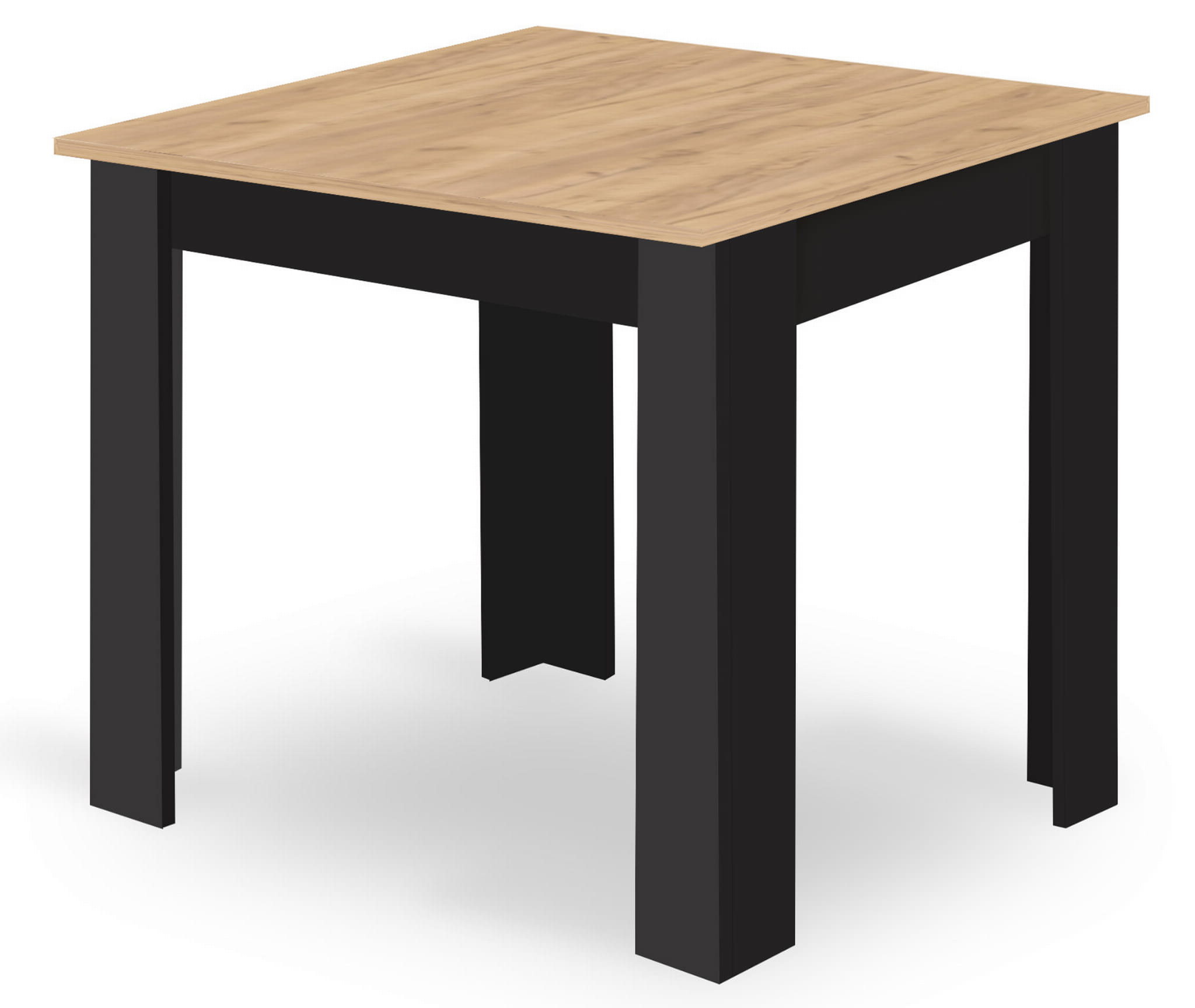 Stalas Np 80x80 Artisan Juodos Kojos + 4 Kėdės Osaka Juodos Natūralios Kojos