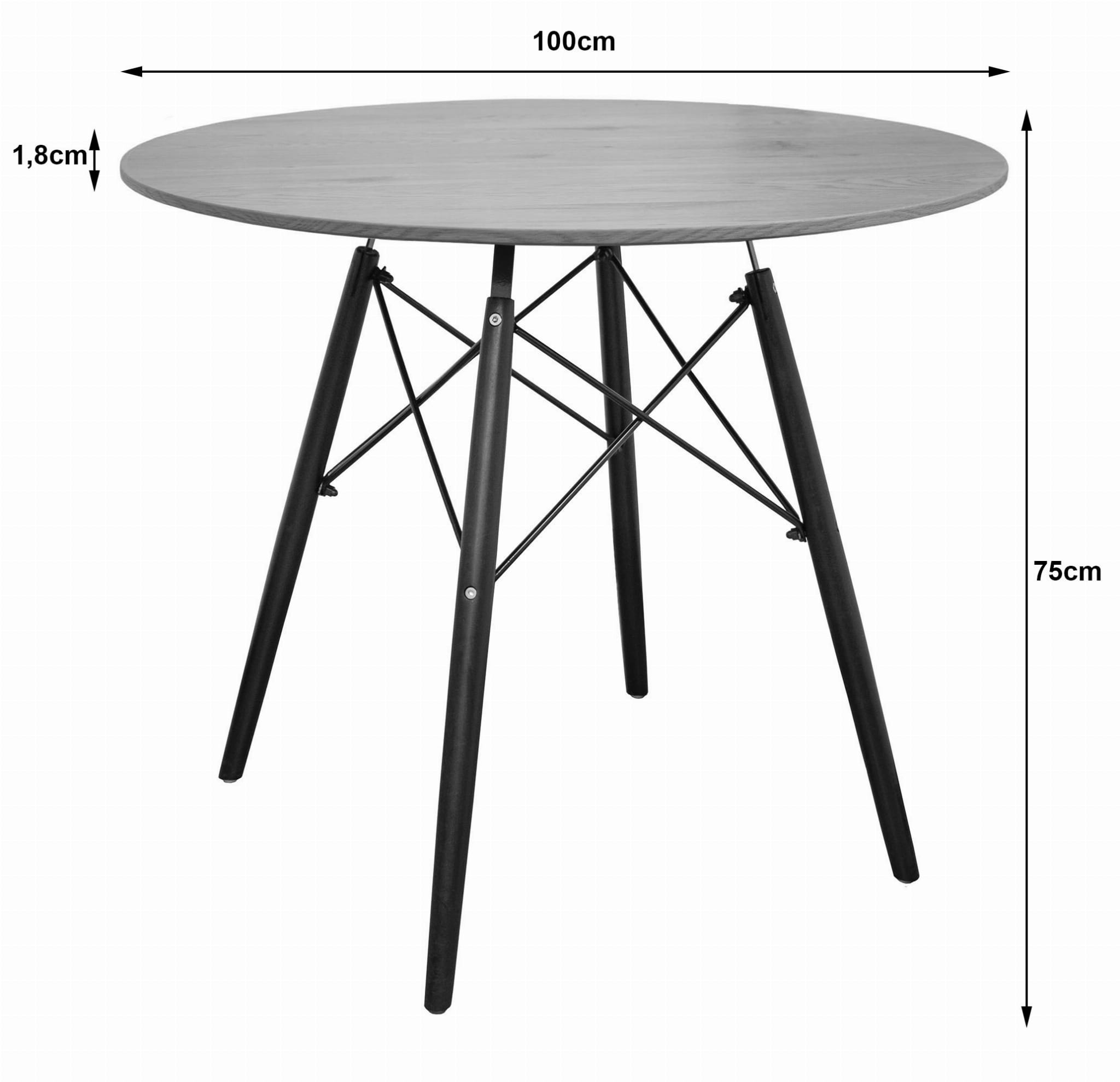 Todi Apvalus 100 Cm Stalas - ąžuolas