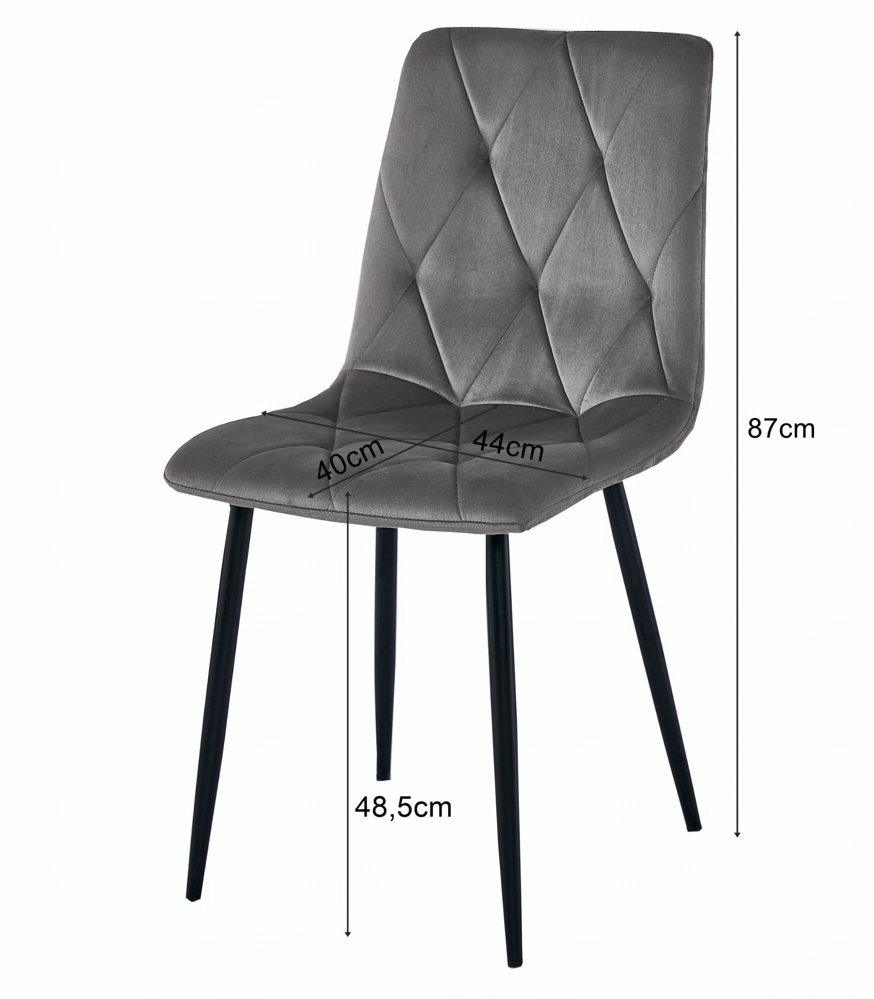 Komplektas Stalas Np 120x80 Craft Juodas + 4 Kėdės Libra Pilka