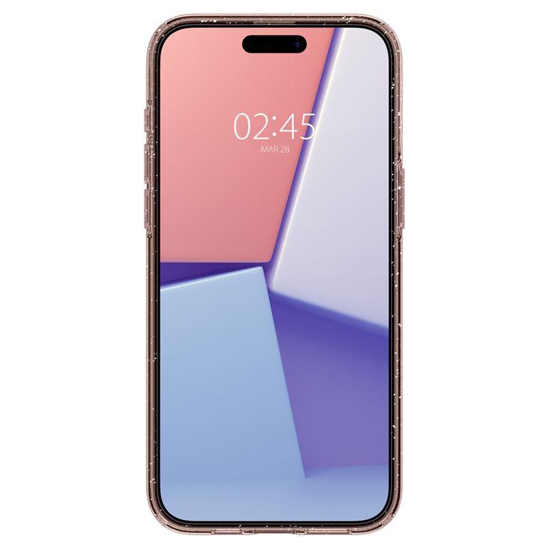 Dėklas "iphone 15 Pro Liquid Crystal Glitter" - Rožinis Skaidrus