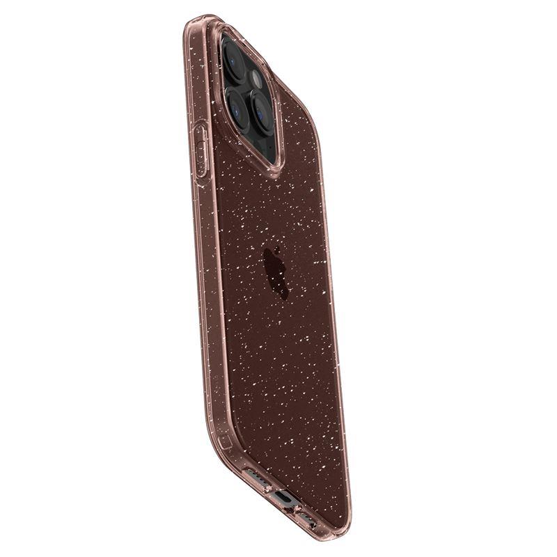 Dėklas "iphone 15 Pro Max" Su Skystųjų Kristalų Blizgučiais - Rožinis Skaidrus