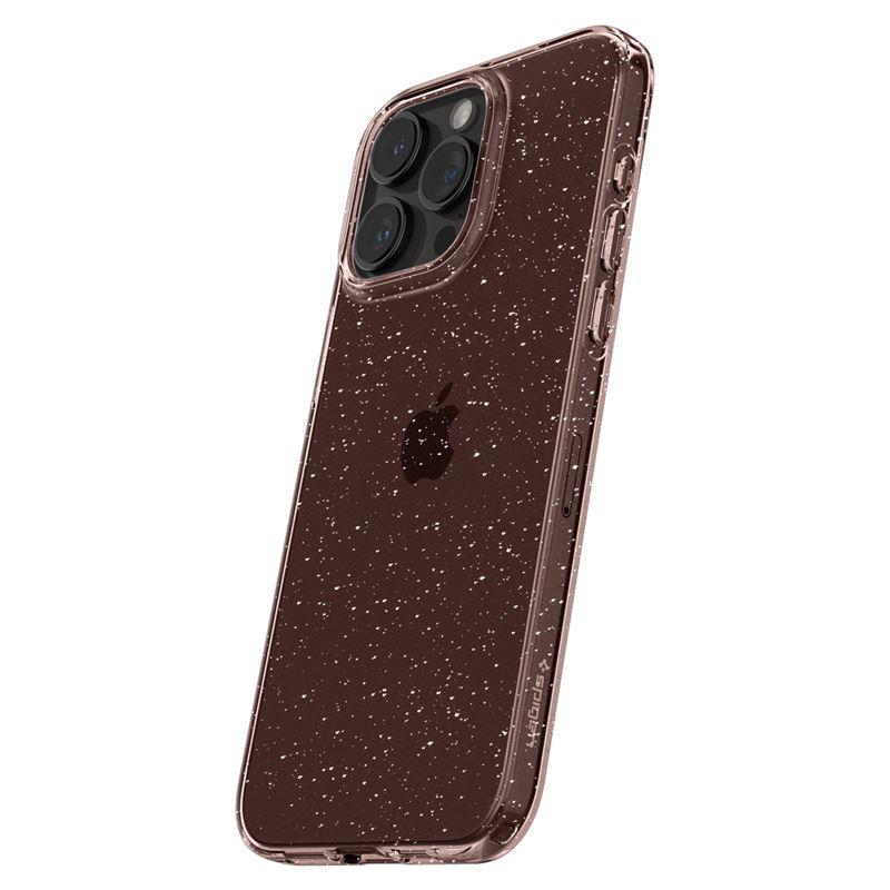 Dėklas "iphone 15 Pro Max" Su Skystųjų Kristalų Blizgučiais - Rožinis Skaidrus
