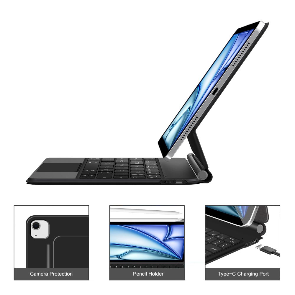 Dėklas Su Klaviatūra, Skirtas "ipad Air" 10,9'' 2020 / 2022 / "ipad Air" 11'' 2024 / 2025 "smartcase Magnetic" - Juodas