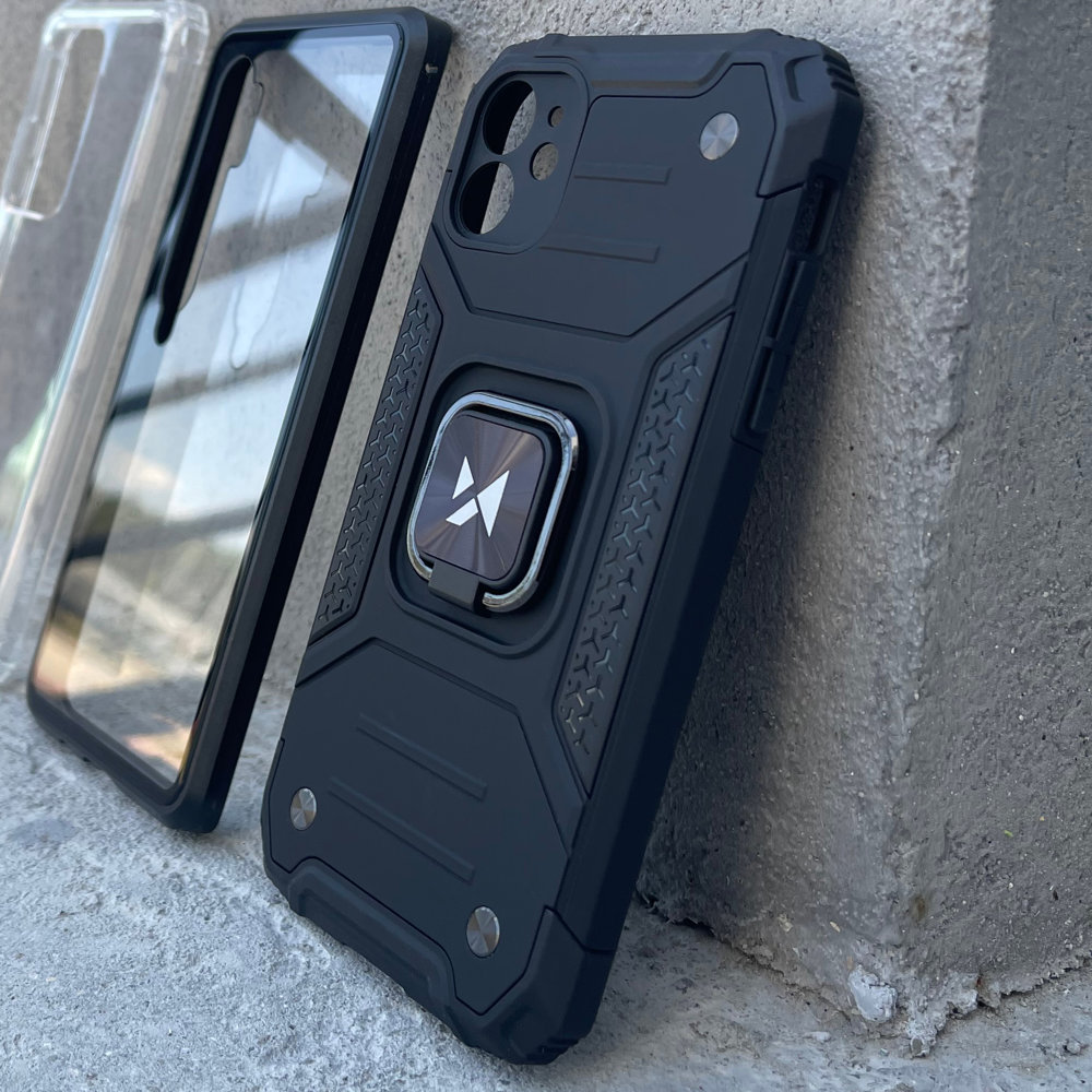 šarvuotas Hibridinis Dėklas Su Magnetiniu Laikikliu, Skirtas "samsung Galaxy S22 Ultra Ring Armor" - Mėlynas