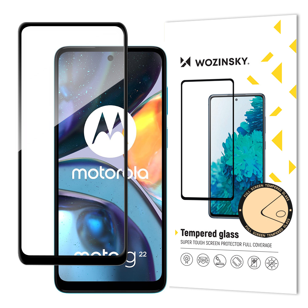 Grūdintas Stiklas, Skirtas "motorola Moto G22", Visiškai Klijuotas Grūdintas Stiklas