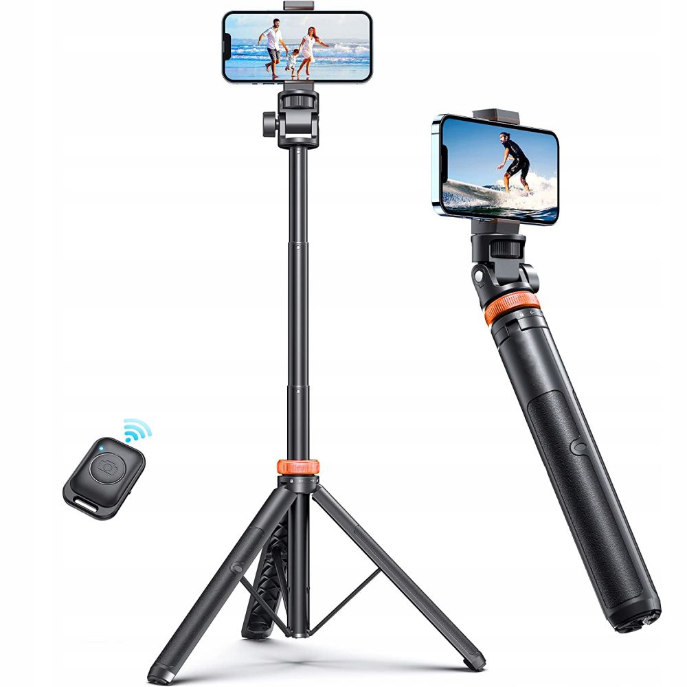 Selfie Lazda "bluetooth" Nuotraukų Lazda Su Nuotolinio Valdymo Trikojo Galvute 148 Cm - Juoda