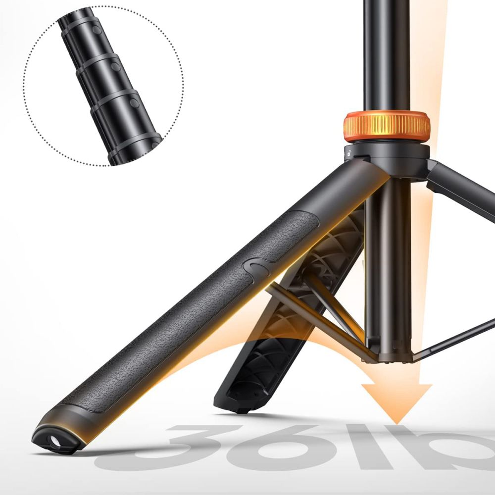 Selfie Lazda "bluetooth" Nuotraukų Lazda Su Nuotolinio Valdymo Trikojo Galvute 148 Cm - Juoda